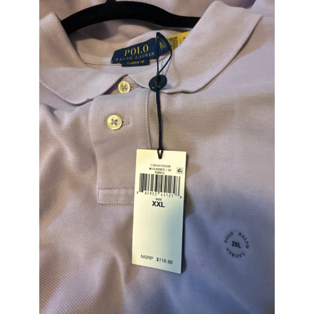 NWT Mens Polo Ralph Lauren Classic Polo Size XXL Light Purple - Picture 4 of 6